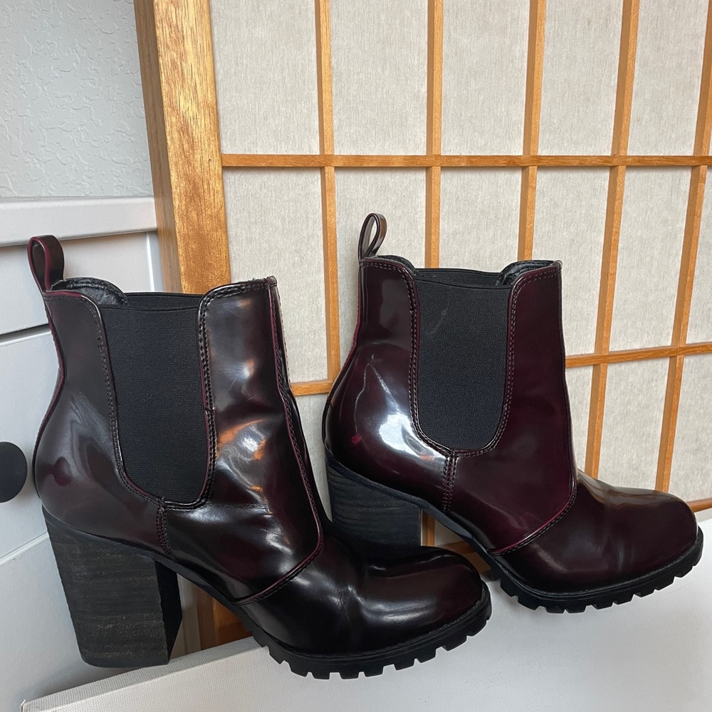 Steve Madden Oxblood Burgundy Anarchy Boots with 3.5”Heel Size 7M - Picture 11 of 11
